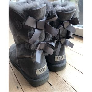 Grey Bow Ugg Boots